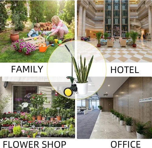 Miniatura 6 de Carrito para Plantas Rodante con Ruedas Resistente, Brazo de Agarre Ajustable Rodillos para Plantas de Exterior, Se Adapta a Macetas de 8" a 30