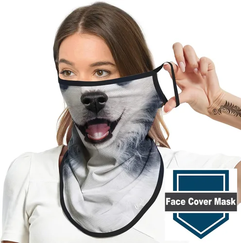 Miniatura 4 de Obacle Bandana facial con bucles para las orejas, polaina transpirable para el cuello para hombres y mujeres