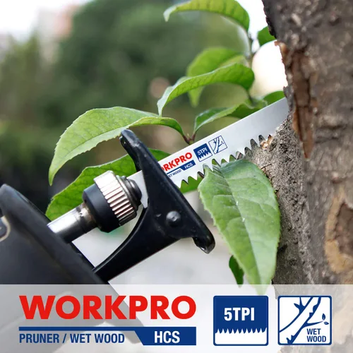 Miniatura 5 de WORKPRO Juego de hojas de sierra recíproca de madera de 5 piezas, 9 pulgadas, 5TPI, CR-V, kit de hojas de sierra de acero para Bosch, Black &