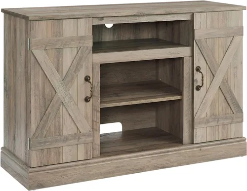 Miniatura 5 de Farmhouse Classic Media - Soporte de TV antiguo para TV de hasta 50 pulgadas con espacio de almacenamiento abierto y cerrado