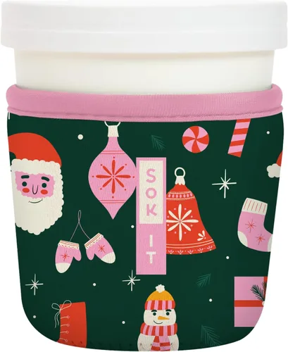 Miniatura 64 de Sok It IceCreamSok - Funda de neopreno aislada (flores abstractas, pintas de helado cónicas)