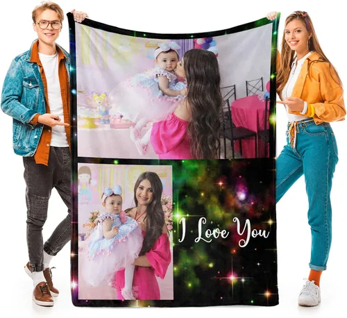 Miniatura 8 de Printwoo Mantas personalizadas con foto, manta de fotos personalizada, mantas personalizadas con imagen, regalos personalizados para mujeres