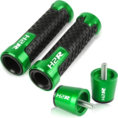 Miniatura 14 de Para Kawasaki H2 H2R 2015 2016 2017 2018 2019 motocicleta antideslizante manillar mano goma agarres manillar extremos tapa tapón 7/8 pulgadas 0.866