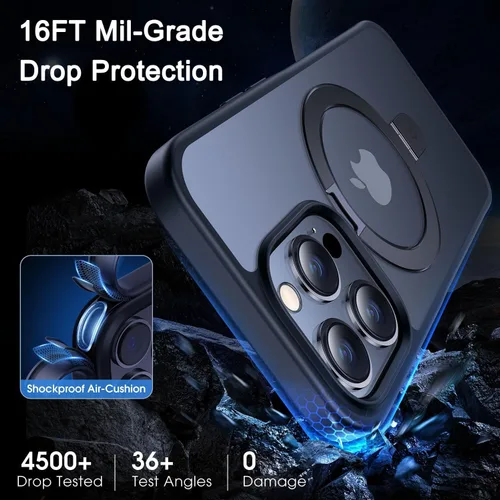 Miniatura 5 de CASEKOO - Funda diseñada para iPhone 14 Pro con soporte magnético invisible [protección contra caídas de grado militar] [compatible con MagSafe]