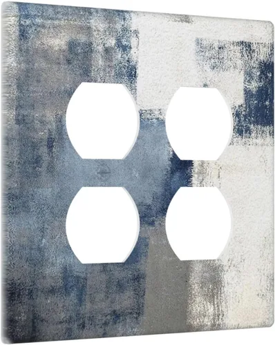 Miniatura 102 de Placa Decorativa de Pared Beige Boho de Mediados de Siglo Sol Abstracto 1-Gang Retro Años 70 Arte Geométrico Moderno con Arco Eléctrico Interruptor