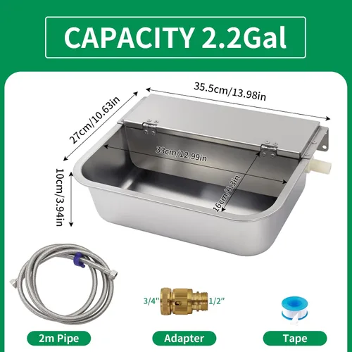 Miniatura 8 de Dispensador automático de agua para perros de 8.3L/2.2 galones de llenado automático para mascotas, cuenco de agua grande para colgar en interiores