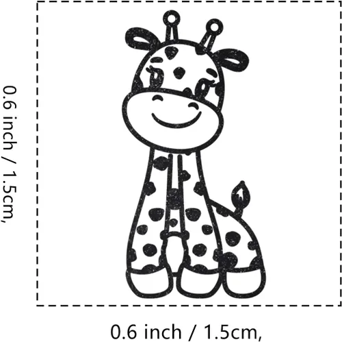 Miniatura 2 de Bonito sello de goma de jirafa, 3/5 pulgadas, pequeño sello de animales para álbumes de recortes, planificación de tarjetas