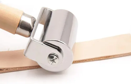 Miniatura 5 de Herramienta de laminación de pegamento de cuero con rodillo de borde de prensa de cuero, herramienta de platina (2.362 in/2.4 pulgadas)