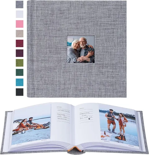 Miniatura 34 de Mublalbum Álbum de fotos de 4 x 6 pulgadas, 300 fotos, cubierta de lino con áreas de notas, libro de fotos para boda, familia, bebé y vacaciones