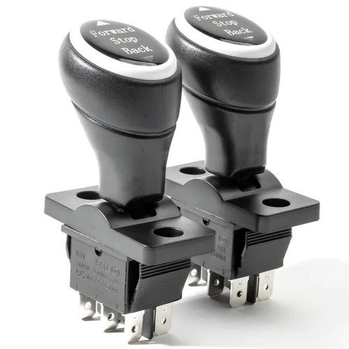 2 piezas de 6 V 12 V 24 V compatibles con Power Wheels Interruptor de marcha atrás adelante, palanca de marcha atrás y parada hacia adelante,