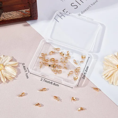 Miniatura 7 de Beebeecraft 1 caja de 40 pines de ojo, colgantes de clavija de latón chapado en oro de 18 quilates, con taza de perlas pequeñas de 0.453 in de largo