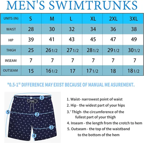 Miniatura 6 de Biwisy Mens Swim Trunks Quick Dry Beach Shorts Mesh Lining Swimwear Bathing Suits with Pockets
