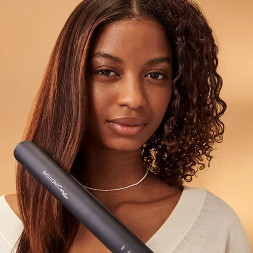 Miniatura 5 de Bio Ionic GoldPro Hair Straightener, Blue, Moisturizing Heat Technology & 24K Gold MX, Hair Straightening Iron for Sleek Styles & Flat Iron Curls