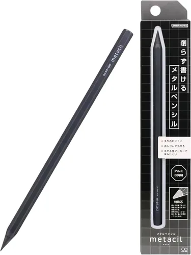 Miniatura 10 de SUN-STAR Lápices de Metal Elegantes Metacil para Dibujo Artístico, Bocetos, Sin Sacapuntas, Color Negro, mina de Lápiz Color Negro 2H #4