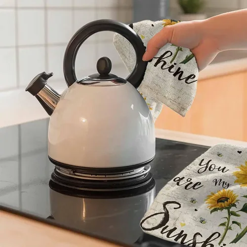 Miniatura 9 de Toallas de cocina rústicas de girasol, papel de periódico retro marrón rústico de microfibra absorbente para platos de cocina, toalla de baño