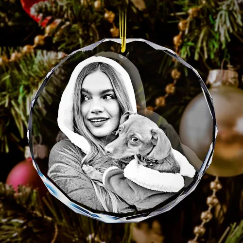 Miniatura 2 de Adorno de cristal 2D, grabado con láser 3D, imagen de regalo de cumpleaños memorable, personalizado con tu propia foto para hombres, mujeres, mamá