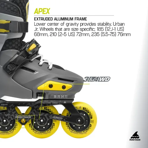 Miniatura 5 de Rollerblade Apex Junior - Patín en línea ajustable para fitness