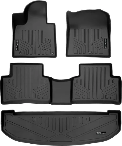 Miniatura 31 de SMARTLINER Alfombrillas de piso de ajuste personalizado, forro de segunda fila, color negro para Kia Sorento 2011-2013