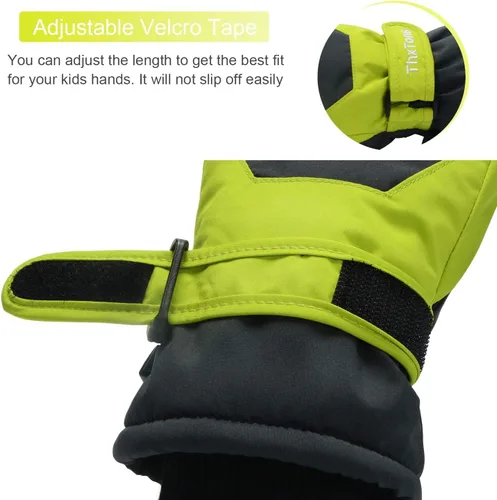 Miniatura 4 de ThxToms Guantes de invierno para niños, impermeables, guantes de nieve para niños y niñas, clima frío, deportes al aire libre, snowboard, bicicleta