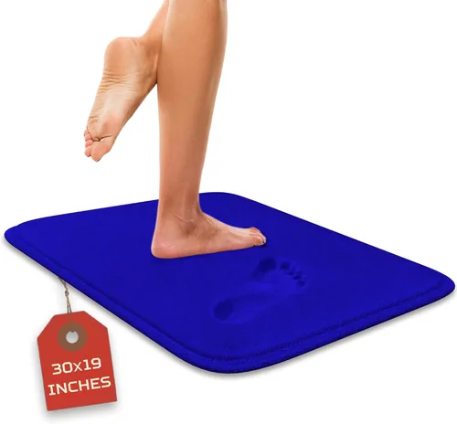 Miniatura 26 de Alfombra de baño de lujo – 1 pieza de alfombrilla de baño de espuma viscoelástica, antideslizante y ultrasuave, altamente absorbente, fácil