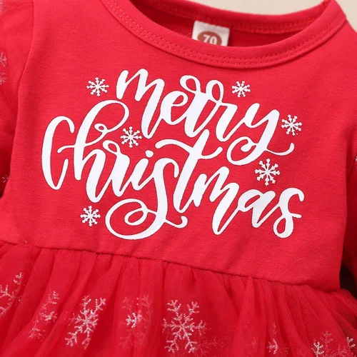 Miniatura 4 de Traje de Navidad para bebé, lindo traje de escalada con diadema, vestido rojo de una pieza para niñas de 0 a 3 años