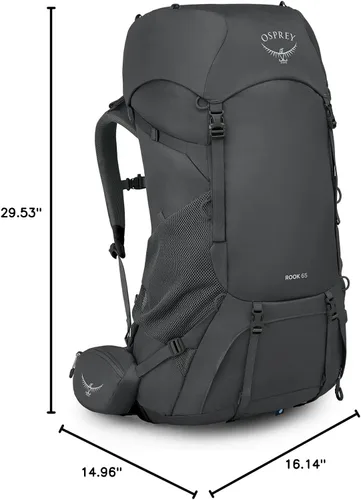 Miniatura 8 de Osprey Rook 65L Mochila de mochilero para hombre, color carbón oscuroforro plateado