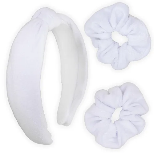 Miniatura 11 de FROG SAC Diadema de spa para lavar la cara, adolescentes y niñas con teñido anudado, diademas y muñequeras, toalla de maquillaje facial suave