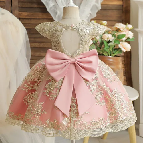 Miniatura 4 de TTYAOVO Vestido de flores para bebé, cumpleaños, princesa, fiesta, trajes de encaje