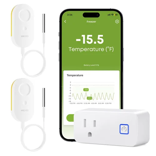Miniatura 8 de MOCREO Termómetro WiFi para congelador con alarma de congelador, pantalla de pantalla, alertas de zumbador de correo electrónico de aplicación