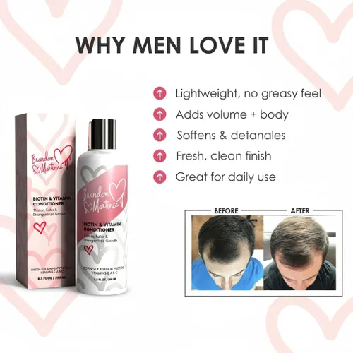 Miniatura 8 de Acondicionador capilar con vitamina biotina para adelgazar el cabello, acondicionador hidratante con aloe vera y pepino, tratamiento acondicionador