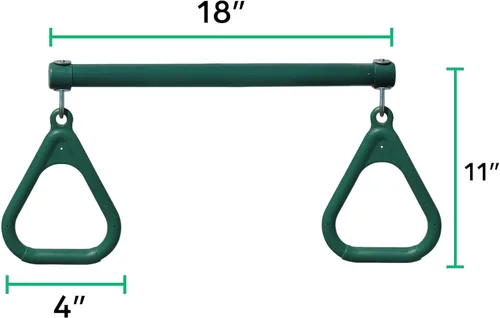 Miniatura 7 de Jungle Gym Kingdom Juegos de columpios para patio trasero, barras trepadoras y accesorios de columpios, el juego incluye barra de columpio de Verde