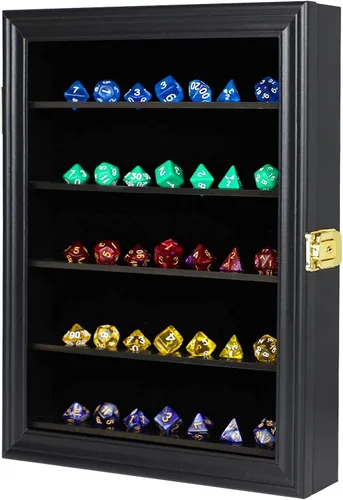 Miniatura 7 de HOROW Estuche grande de exhibición de dados DND poliédricos hexagonales con bloqueo con 98% de protección UV, organizador de dados