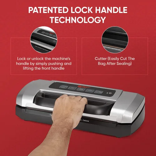 Miniatura 7 de Magic Mill Máquina selladora al vacío de alimentos Mango patentado de fácil cierre para selladores de carne manuales y automáticos, sellado