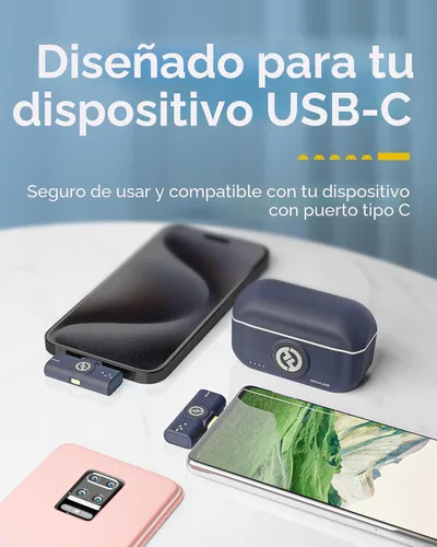 Miniatura 6 de Micrófono inalámbrico Hollyland Lark M2 para iPhone/cámara/Android/PC, audio de alta fidelidad 48kHz/24-bit, alcance de 300m, cancelación de ruido