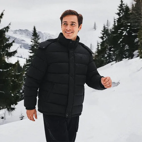 Miniatura 3 de CAMELSPORTS Abrigos de invierno para hombre, chaqueta cálida con capucha desmontable, impermeable, cortavientos, parkas, chaquetas casuales