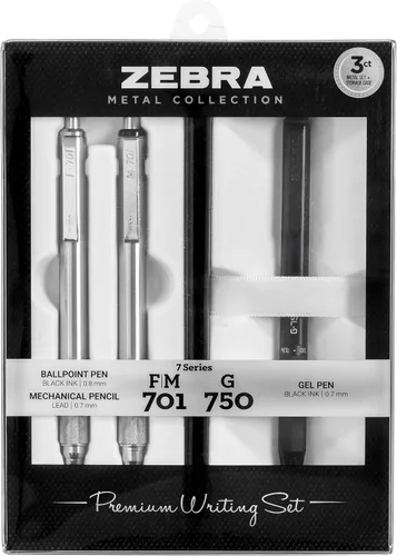 Miniatura 5 de Zebra Pen X-701 Tactical & G-750 - Juego de regalo de bolígrafo retráctil y bolígrafo de gel, barril de metal premium, punta media/fina, paquete