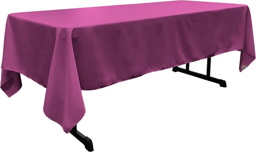 Miniatura 22 de LA Linen Mantel rectangular lavable de popelín de poliéster, resistente a las manchas y a las arrugas, cubierta de mesa 60x84, mantel de tela