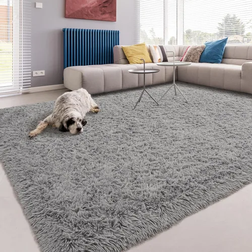 Miniatura 19 de Alfombra de área Softlife para sala de estar, alfombra lanuda mullida y esponjosa de 6 x 9 pies en color azul para dormitorio de niñas y niños, Azul