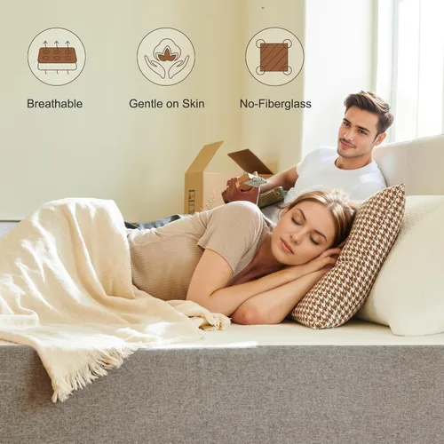 Miniatura 2 de Colchón individual, colchón de espuma viscoelástica de gel de fibra de vidrio de 8 pulgadas en una caja, alivio de presión con soporte firme medio