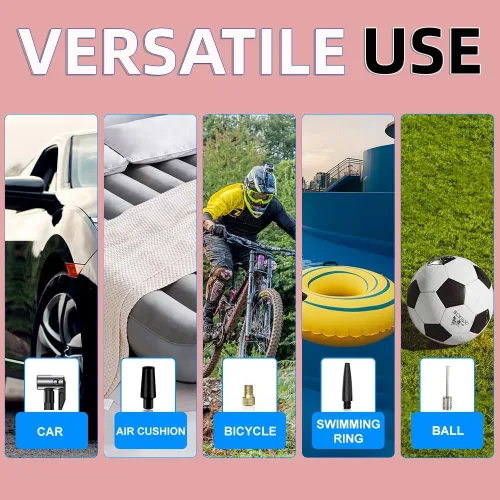 Miniatura 2 de Inflador de Neumáticos Compresor de Aire Portátil para Coche Pelota y Baloncesto para Pelotas Deportivas, Bomba de Aire Automática para Neumáticos