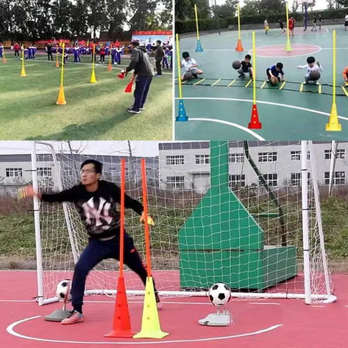 Miniatura 2 de Bastones de entrenamiento de agilidad de fútbol, paquete de 5 unidades, color amarillo, bastones de slalom de velocidad para equipos deportivos