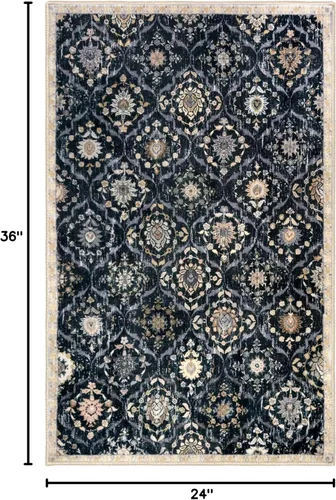 Miniatura 2 de KILOCOCO Alfombra marroquí supersuave de 2 x 3 pies, alfombra de entrada para interiores, vintage, lavable, antideslizante, alfombra de lana