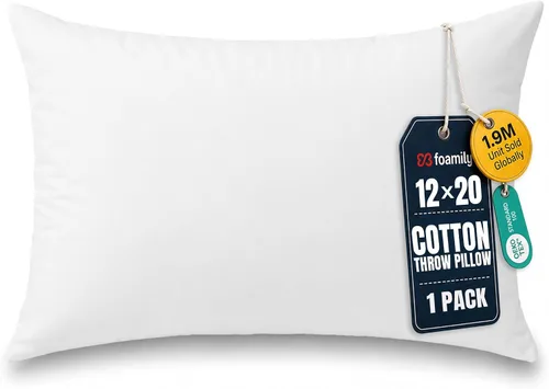 Miniatura 12 de Foamily Insertos de almohada 100% algodón de 12 x 12 pulgadas, rellenos de almohada para almohadas decorativas para sofá y cama, relleno de almohada