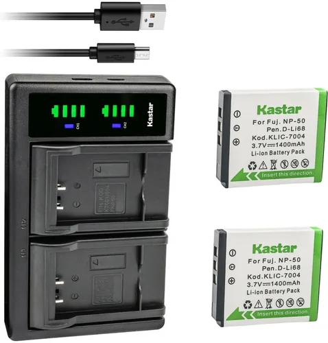 Miniatura 5 de Kastar Cargador de batería USB FNP-50 LTD2 para Fujifilm FinePix F850EXR, FinePix F900EXR, FinePix Real 3D W3, FinePix X10, FinePix X20, FinePix