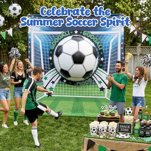 Miniatura 5 de AMOR PRESENT Balones de fútbol inflables, pelota de playa de 27 pulgadas para juguetes de playa y bolsas de regalos de fútbol, decoraciones
