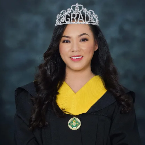 Miniatura 4 de Suministros para fiesta de graduación 2026, tiara plateada de corona de princesa graduada y banda blanca graduada para niñas, estudiantes