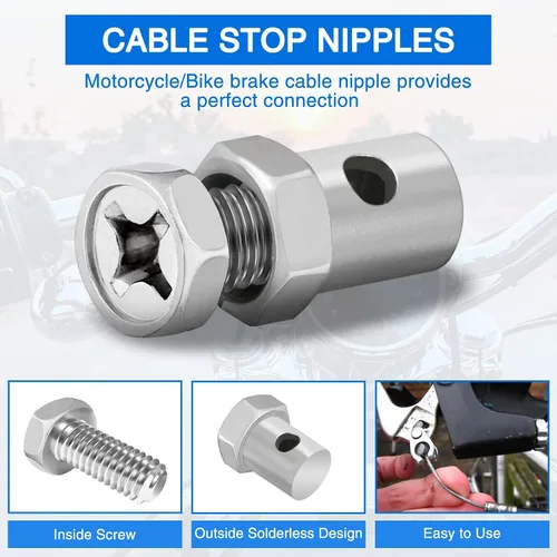 Miniatura 4 de 15pcs Freno/Acelerador Cable Extremos: 1/8 "Universal Cable Stop Clamp Piezas de Reparación para Go-kart Bicicleta Motocicleta Scooter