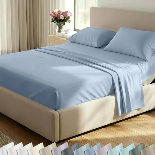 Miniatura 32 de California Design Den Juego de sábanas de lujo tamaño King - 100% algodón, 600 número de hilos, sábanas King de bolsillo profundo, ropa de cama