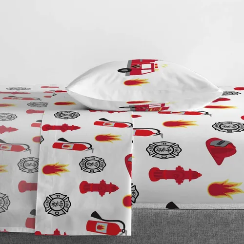Miniatura 4 de Jay Franco Trend Collector Go Fire Truck Go - Juego de ropa de cama individual de 5 piezas, incluye edredón y juego de sábanas, ropa de cama