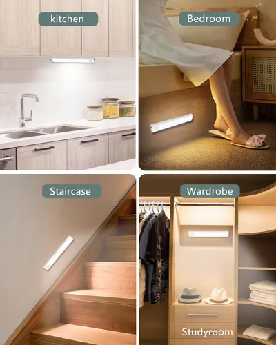 Miniatura 6 de Akay&Tina Luces para debajo del gabinete, luces de armario de 2 colores con sensor de movimiento para iluminación debajo del gabinete, luz
